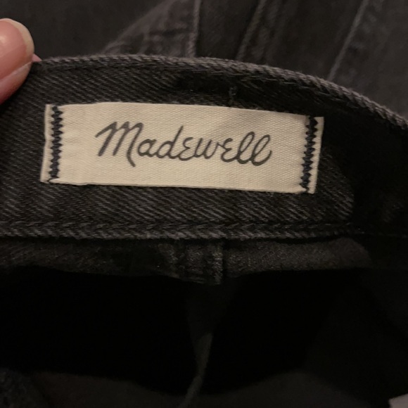 Madewell Rigid Denim A-Line Mini Skirt Lunar Black Wash Button-Front Edition-24 - Picture 9 of 12